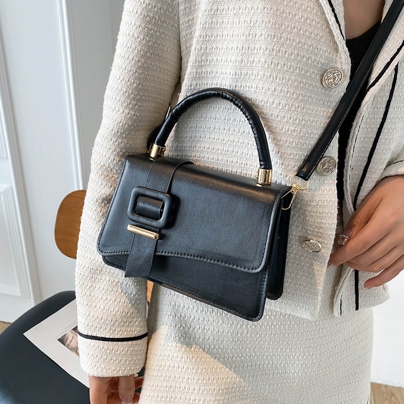 Nouveau Sac à Bandoulière Unique à Boucle pour Femme, en Cuir PU Texturé Coréen, Petit Sac à Main Tendance pour Dames de Bureau et Filles Décontractées – Image 7
