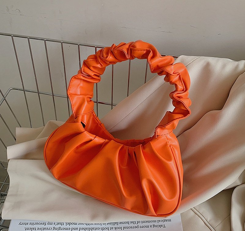 Sac à Bandoulière Simple Plissé pour Femme, Sac de Bureau Souple en Cuir PU, Doux et Nuage, Sac à Main Simple, Sac Décontracté – Image 6