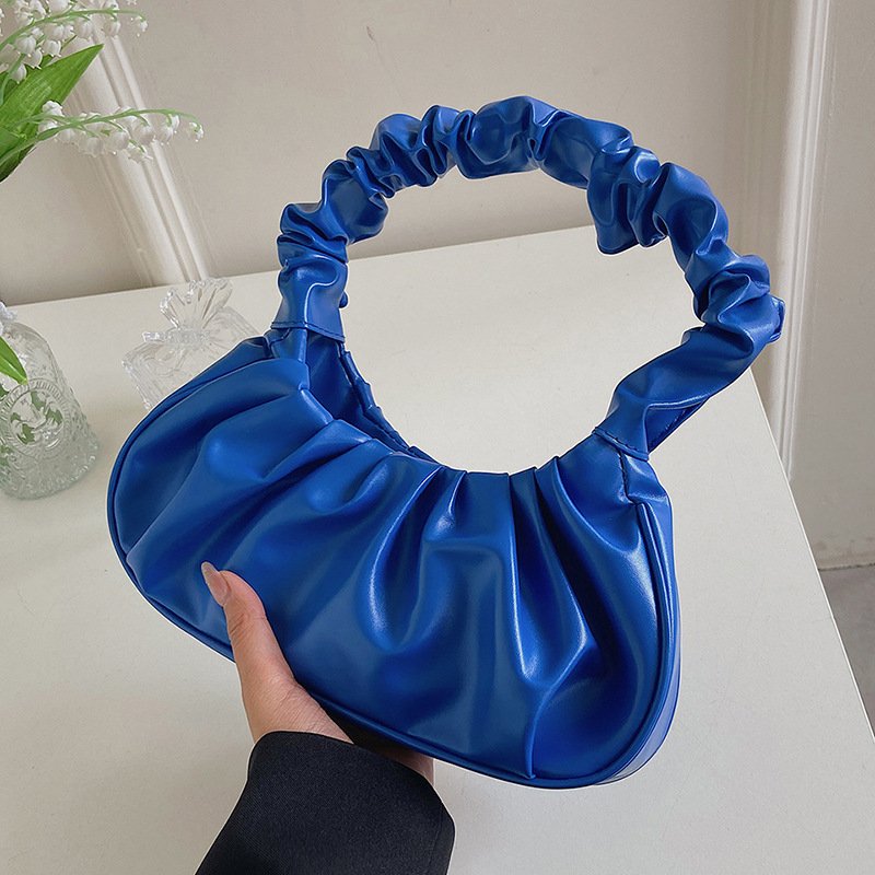 Sac à Bandoulière Simple Plissé pour Femme, Sac de Bureau Souple en Cuir PU, Doux et Nuage, Sac à Main Simple, Sac Décontracté – Image 9