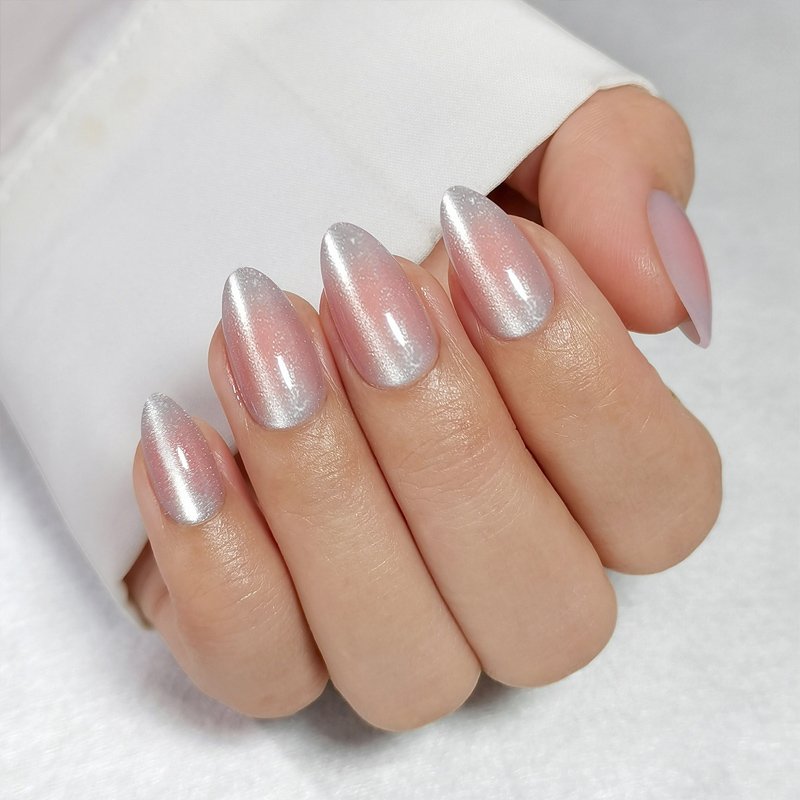 Faux Faux Ongles à Pointe Française Or Ligne Conception Colle sur Ongles Press Ons Moyen Acrylique Presse sur Ongles – Image 11