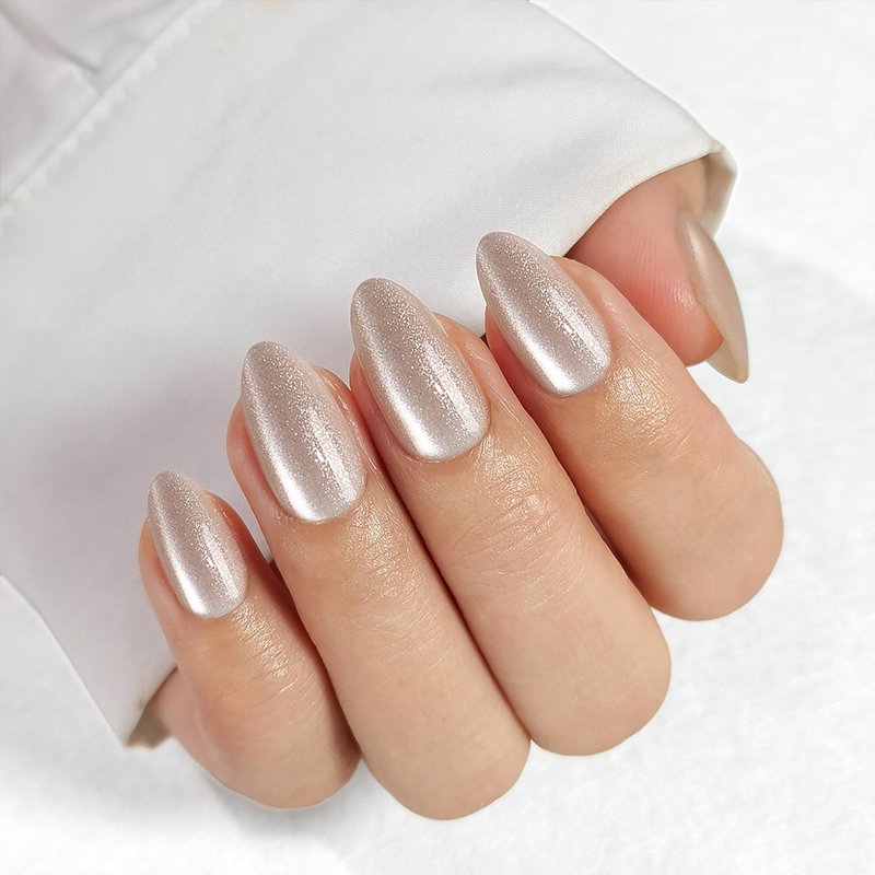 Faux Faux Ongles à Pointe Française Or Ligne Conception Colle sur Ongles Press Ons Moyen Acrylique Presse sur Ongles – Image 16