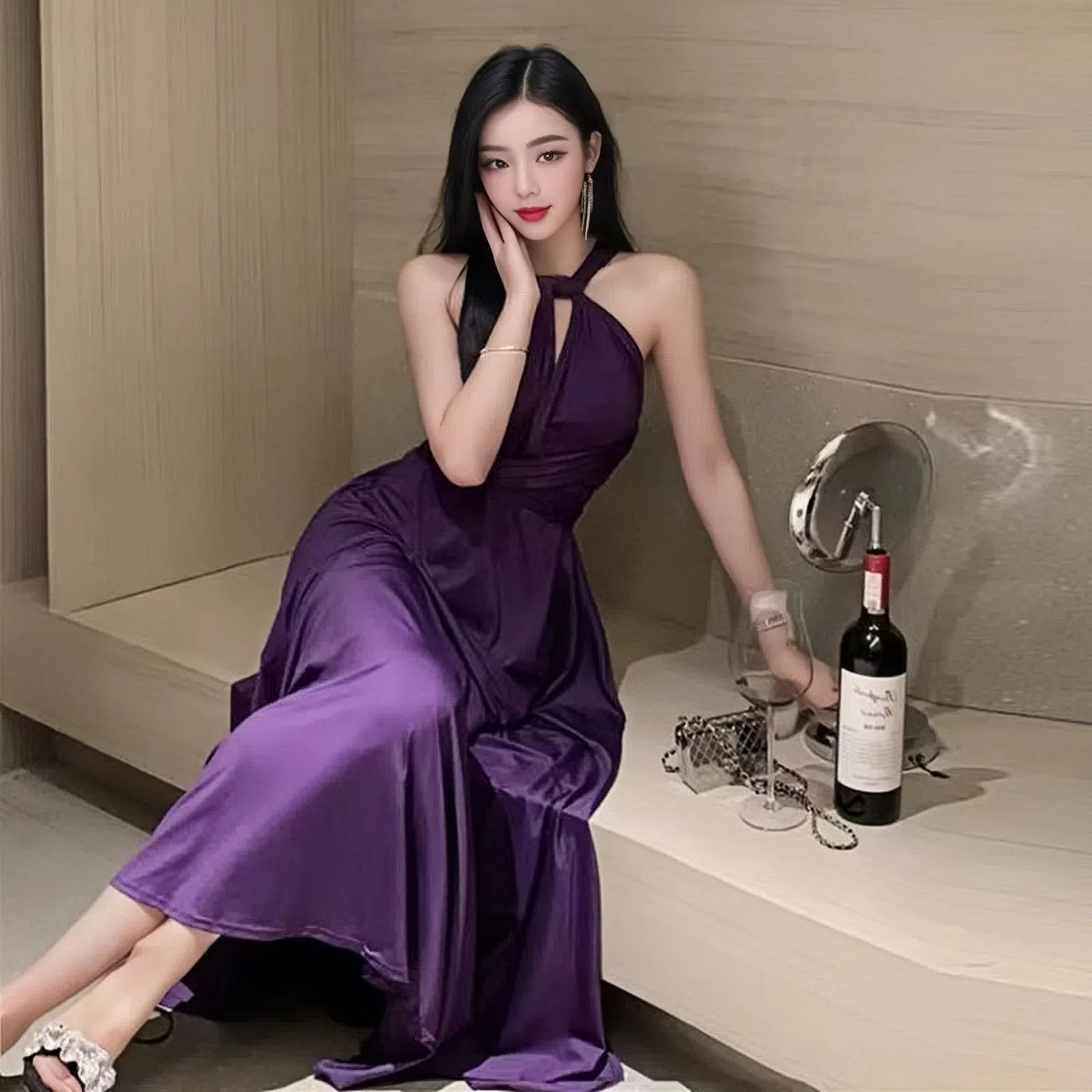 2025 Multi Wear Multi String Croix Dos Nu Sexy Bandage Robes Longues Robes De Mariée Robes De Demoiselle D'honneur – Image 34