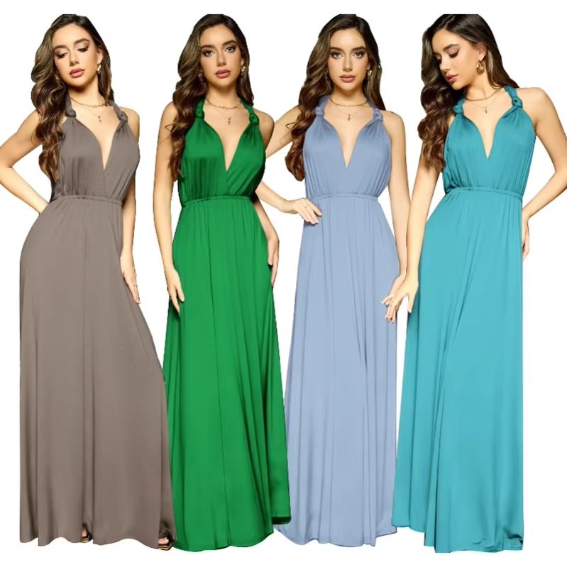 2025 Multi Wear Multi String Croix Dos Nu Sexy Bandage Robes Longues Robes De Mariée Robes De Demoiselle D'honneur – Image 42