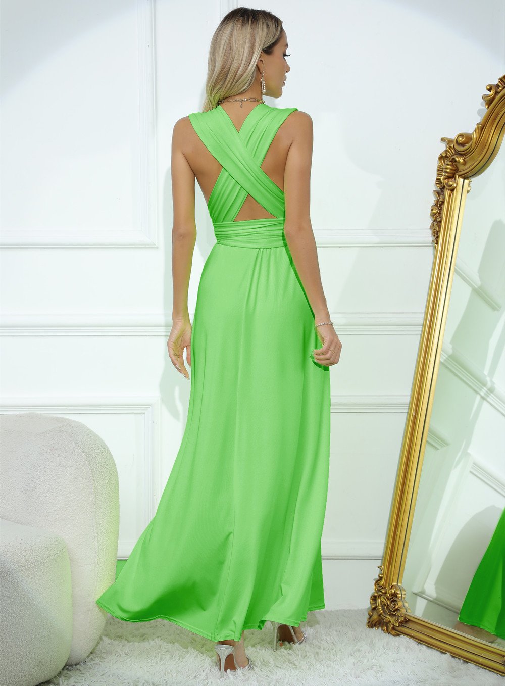 2025 Multi Wear Multi String Croix Dos Nu Sexy Bandage Robes Longues Robes De Mariée Robes De Demoiselle D'honneur – Image 47