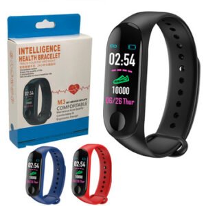 Bracelet intelligent M3 Fitness étanche IP67 avec moniteur de fréquence cardiaque, suivi du sommeil et bracelet détachable.